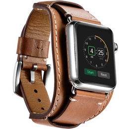 Bőrszíj Apple Watch 1/2/3/4/4/5/6/7/8/SE/Ultra 42/44/45/49mm, barna