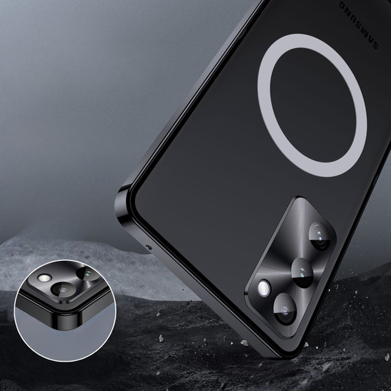 Kameravédő tok Samsung Galaxy S20 FE, CamShield MagSafe, átlátszó / fekete