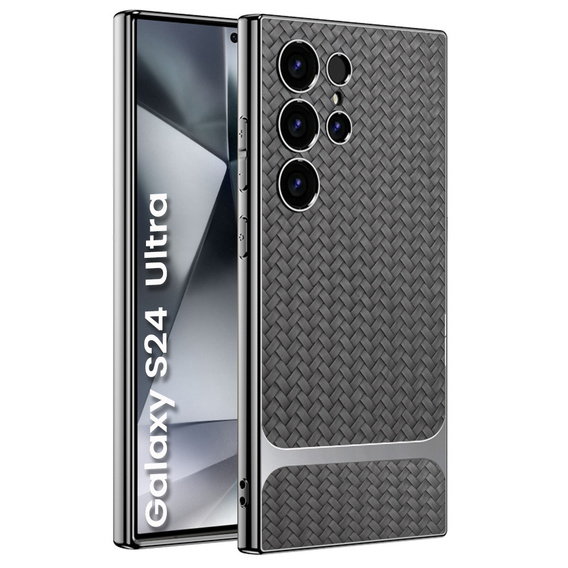 Telefontok a Samsung Galaxy S24 Ultra, GKK Woven Leather, szürke