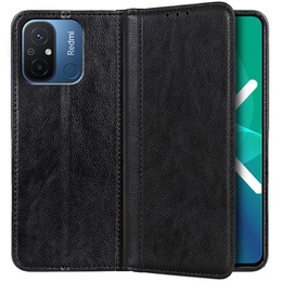 Telefontok a Xiaomi Redmi 12C, Wallet Litchi Leather, fekete