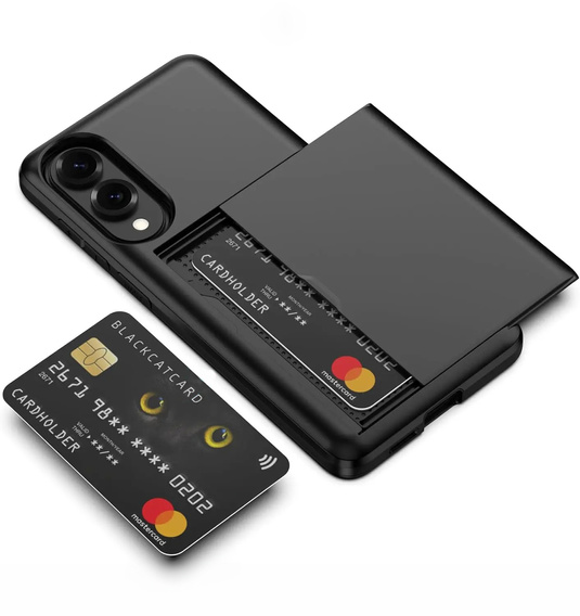 Telefontok a Samsung Galaxy S25 Edge, Sliding Card Holder, fekete