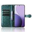 Pántos tok Oppo Reno 14, pénztárca Rhombus, zöld
