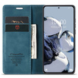 CASEME tok Xiaomi 12T / 12T Pro, Leather Wallet Case, türkiz