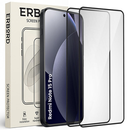 2x ERBORD 3D edzett üveg a Xiaomi Redmi Note 15 Pro 5G készülékhez