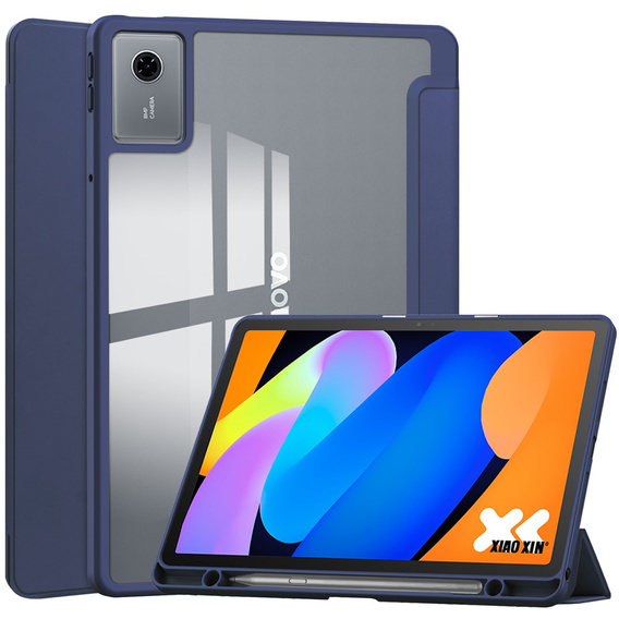 Tojás Lenovo Idea Tab 11" 2025 TB336FU TB336ZU, átlátszó hátlappal és tolltartóval, tengerészkék színben