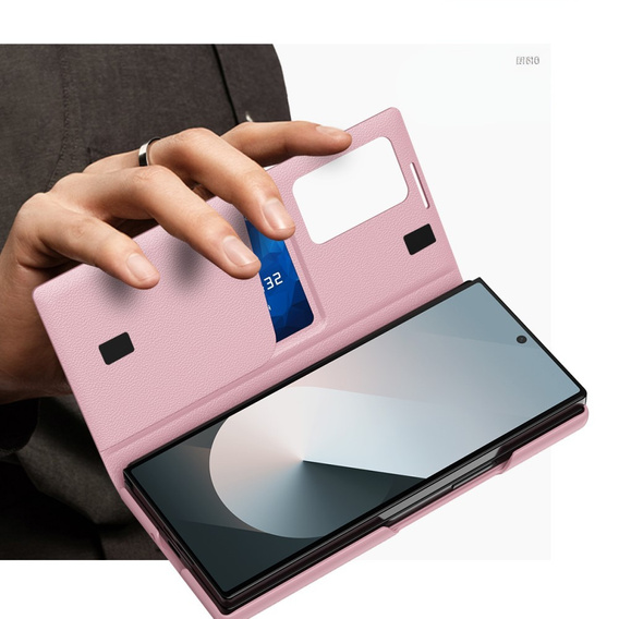 Flip tok Samsung Z Fold6 5G, Smart View Wallet, rózsaszín