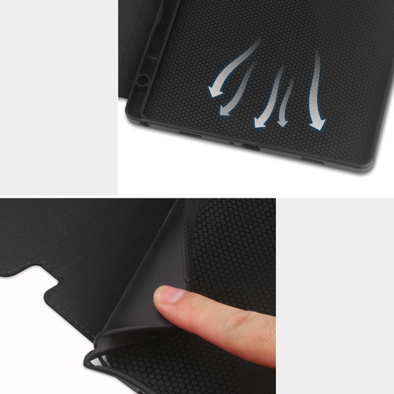 Tok Samsung Galaxy Tab S10 Lite / S10 FE / S9 FE, Business Card and Pen Slotl, fekete