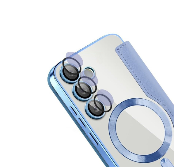 Pattintható tok a Samsung Galaxy S25 FE, RFID Wallet MagSafe CamShield, kék