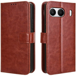 Pattintható tok a OnePlus Nord 4, Crazy Horse Wallet, barna