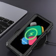 Páncélozott tok Samsung Galaxy Z Fold6 5G készülékhez, alumínium, állvánnyal és tolltartóval, fekete