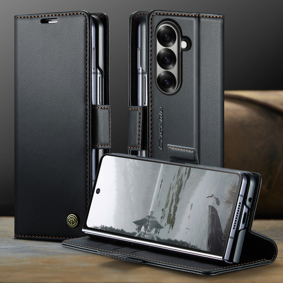 CASEME Litchi pénztárca flip tok Samsung Galaxy Z Fold7 5G számára