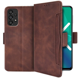 Pattintható tok a Samsung Galaxy A13 4G, Card Slot, barna