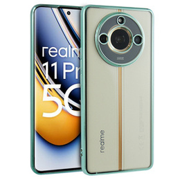 A Realme 11 Pro 5G / Pro+ 5G tok, Electroplating Frame, átlátszó / zöld