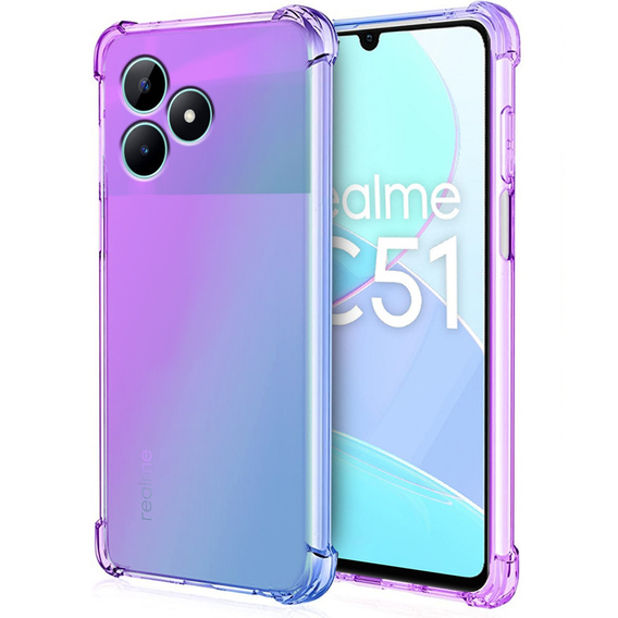Tok Realme C51, Gradient Dropproof, Lila / kék
