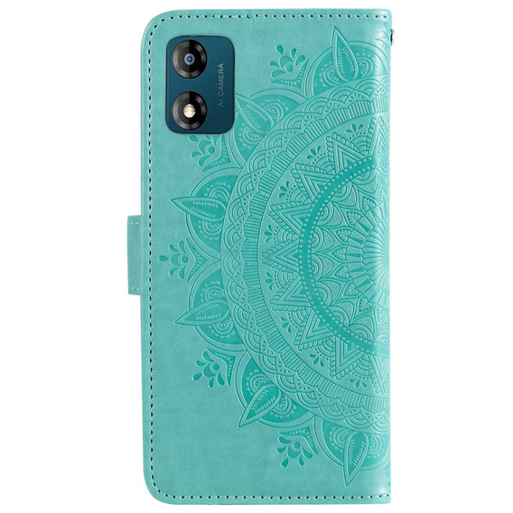 Pattintható tok a Motorola Moto E13, Mandala Flower, zöld