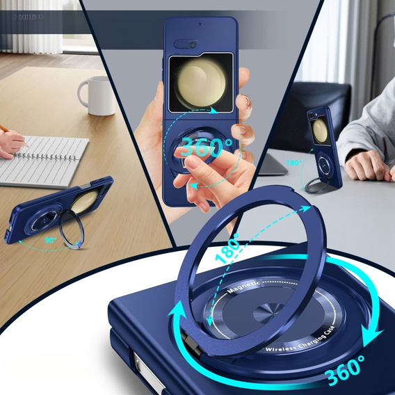 GKK tok a Galaxy Z Flip 5 5G-hez, sarkok Dropproof MagSafe, átlátszó / lila