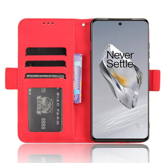 Pattintható tok a OnePlus 12 5G, Card Slot, piros