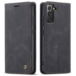 CASEME tok Samsung Galaxy S22 5G, Leather Wallet Case, fekete