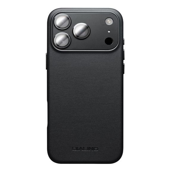 QIALINO tok iPhone 17 Pro készülékhez, MagSafe-hoz, kameravédelemmel, fekete