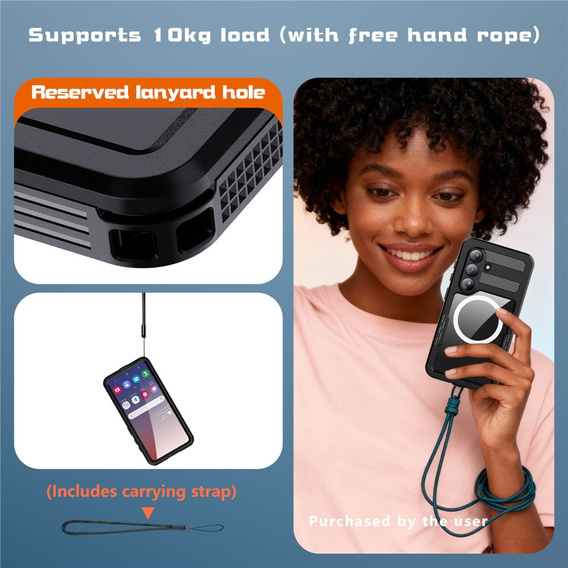 REDPEPPER vízálló tok Samsung Galaxy S26-hoz, fekete