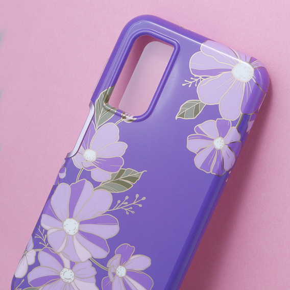 Telefontok a Samsung Galaxy A14 4G/5G, Suritch Full Body Flowers, lila