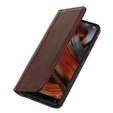 Telefontok a Samsung Galaxy A56, Wallet Litchi Leather, barna
