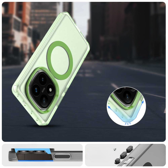Tok a Xiaomi Redmi Note 14 Pro 5G / Poco X7 5G, Fusion Hybrid, MagSafe-hoz, zöld
