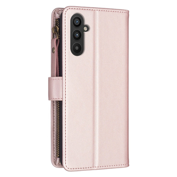 Pattintható tok a Samsung Galaxy A25 5G, Wallet Zipper Pocket, fekete