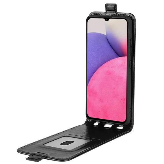 Pattintható tok a Samsung Galaxy A33 5G, Flip, fekete