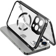 Magnetic Dual Glass MagSafe tok iPhone 15 Pro Max, fekete