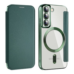 Pattintható tok a Samsung Galaxy S22 5G, RFID Wallet MagSafe CamShield, zöld