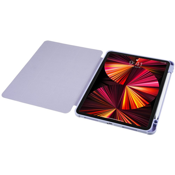 Tok iPad Pro 11 2022 / 2021 / 2020 / 2018, Smartcase Hybrid, tolltartó résszel, lila