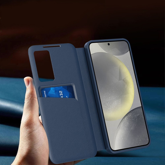 Flip tok Samsung Galaxy S25, Smart View Wallet, kék
