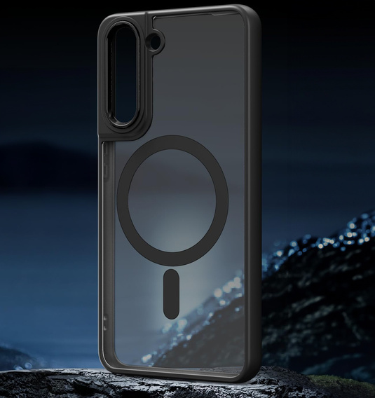 Tok Samsung Galaxy S21 FE-hoz, MagSafe, ERBORD Matt Case, fekete + képernyőüveg