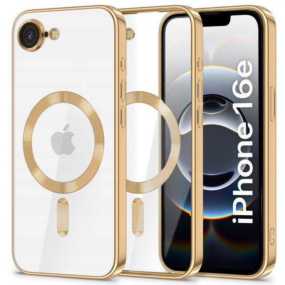 Tok iPhone 16E-hoz, Electro MagSafe, arany + üveg a képernyőhöz