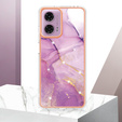 Védő tok Motorola Moto G24 / G24 Power / G04, Marble Slim Case, lila