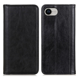 Telefontok a Iphone 16E, Wallet Litchi Leather, fekete