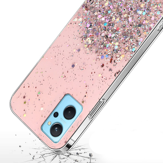 Telefontok a Realme 9i / Oppo A96, Glittery, rózsaszín