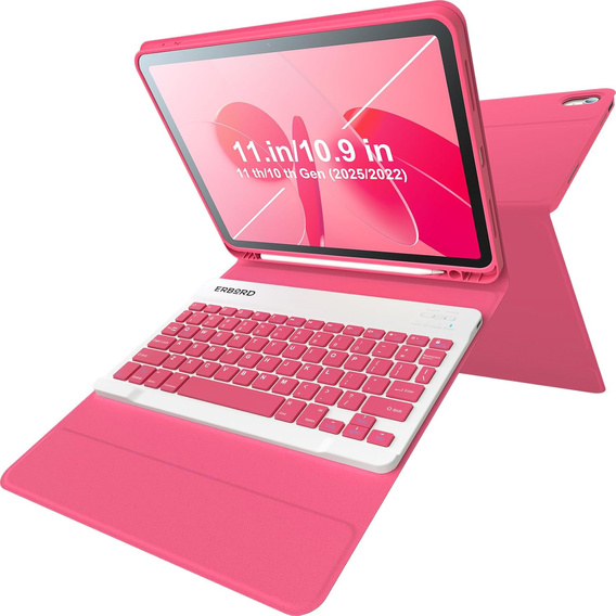 Tok + billentyűzet iPad 10.9 2022 10 Gen, Pen Slot, rózsaszín rose gold