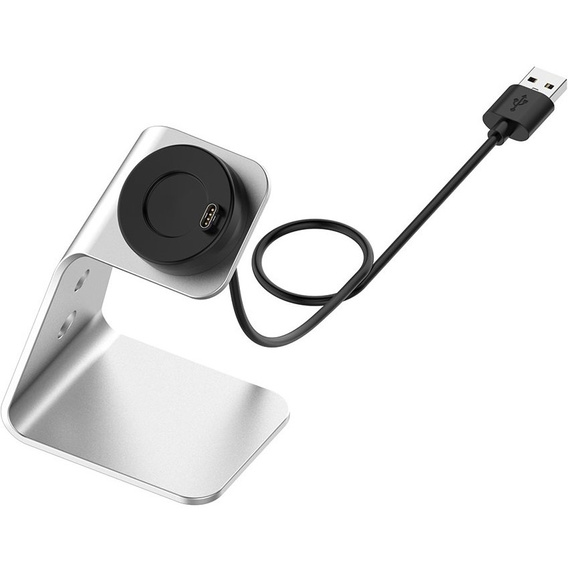 Alumínium USB dokkolóállomás a Garmin Fenix 7/7S/7X/6/6X/6S/6S készülékhez, ezüst színű