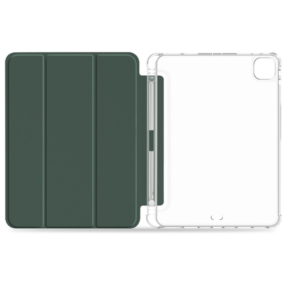 Tok iPad Pro 11 2022 / 2021 / 2020, Smartcase Hybrid, tolltartó résszel, sötétzöld