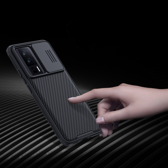Tok Poco F5 Pro, páncélozott Nillkin, CamShield Pro, fekete