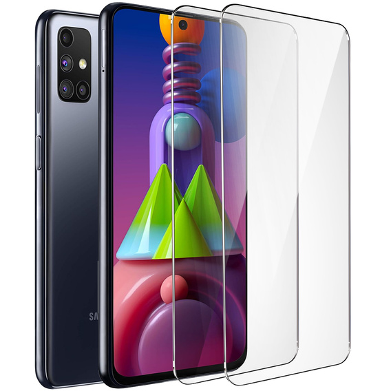 2x edzett üveg a Samsung Galaxy M51, ERBORD 9H Hard Glass a képernyőn