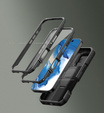 Páncélozott tok iPhone 16 Pro Max készülékhez, Dexnor CamProtect MagSafe, fekete (Két keret)