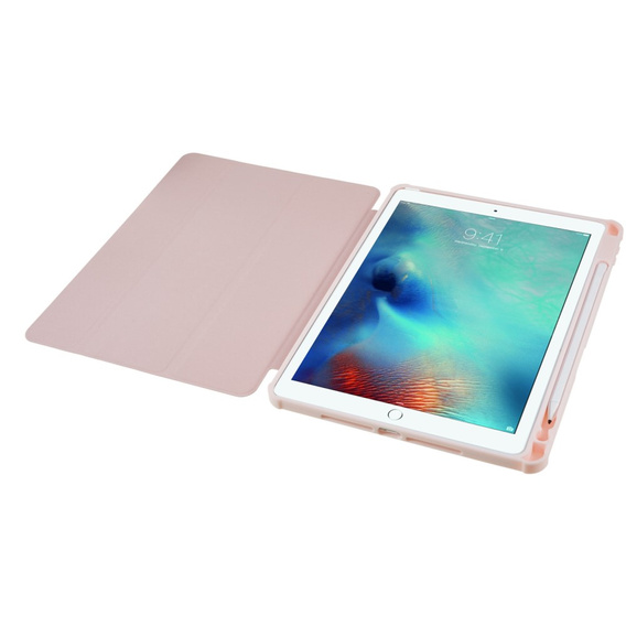 Tok iPad 10.2 2021 / 2020 / 2019, Smartcase Hybrid, tolltartó résszel, rózsaszín