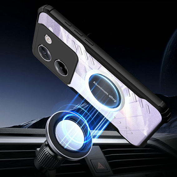Tok Xiaomi Poco M7 Pro 5G, mágneses lemezzel, átlátszó / fekete