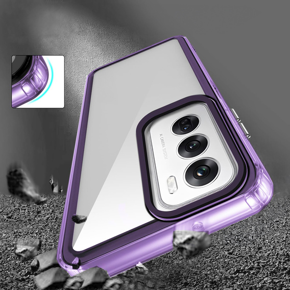 Telefontok a Oppo Reno 12, Fusion Hybrid, átlátszó / lila
