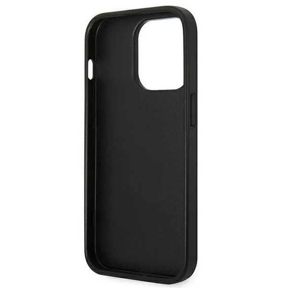 Karl Lagerfeld Telefontok a iPhone 14 Pro, Saffiano Karl's Head Patch, ezüst