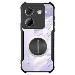 Tok Xiaomi Poco M7 Pro 5G, mágneses lemezzel, átlátszó / fekete