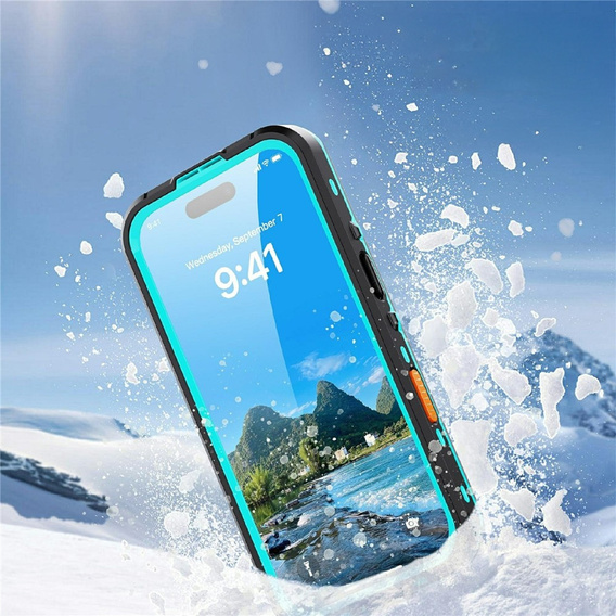 Tok iPhone 17 Pro készülékhez, vízálló IP68, SHELLBOX MagSafe, kék